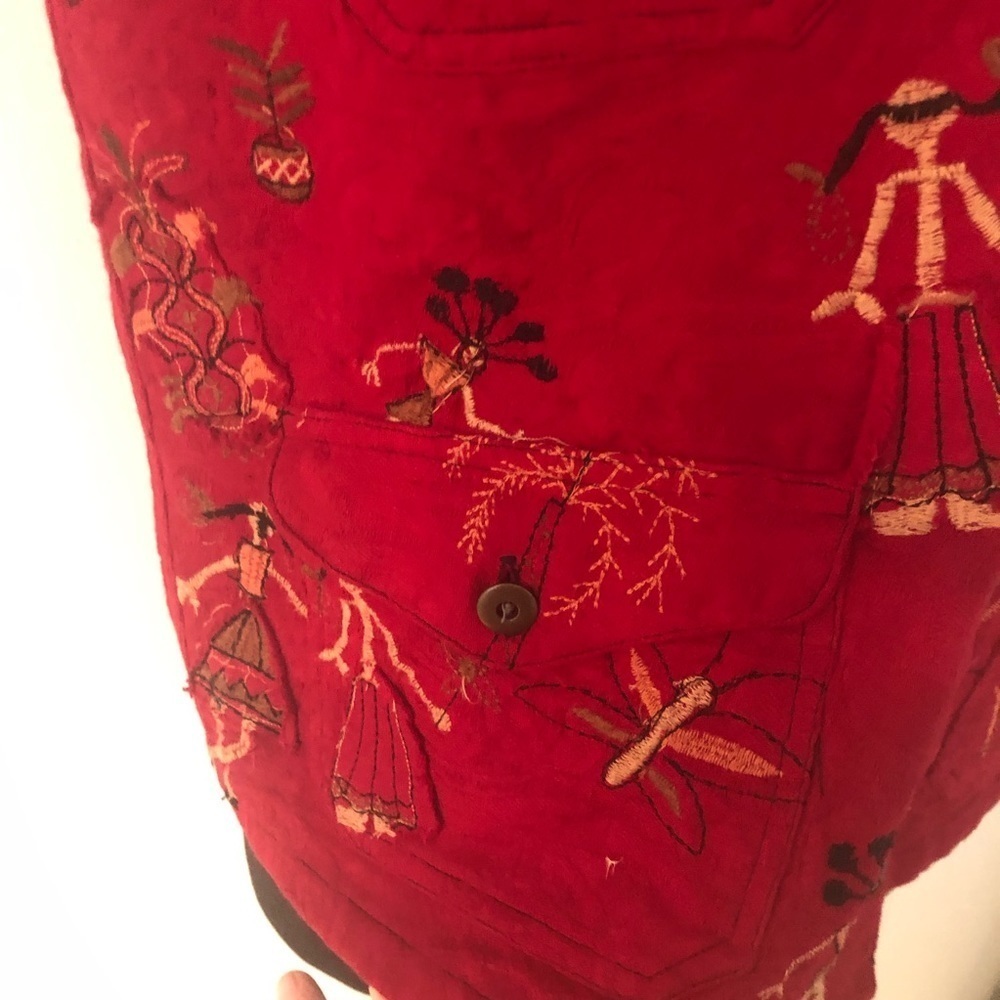 Chico’s Chambray Embroidered Cotton Ethnic Vest 1 - Picture 3 of 12